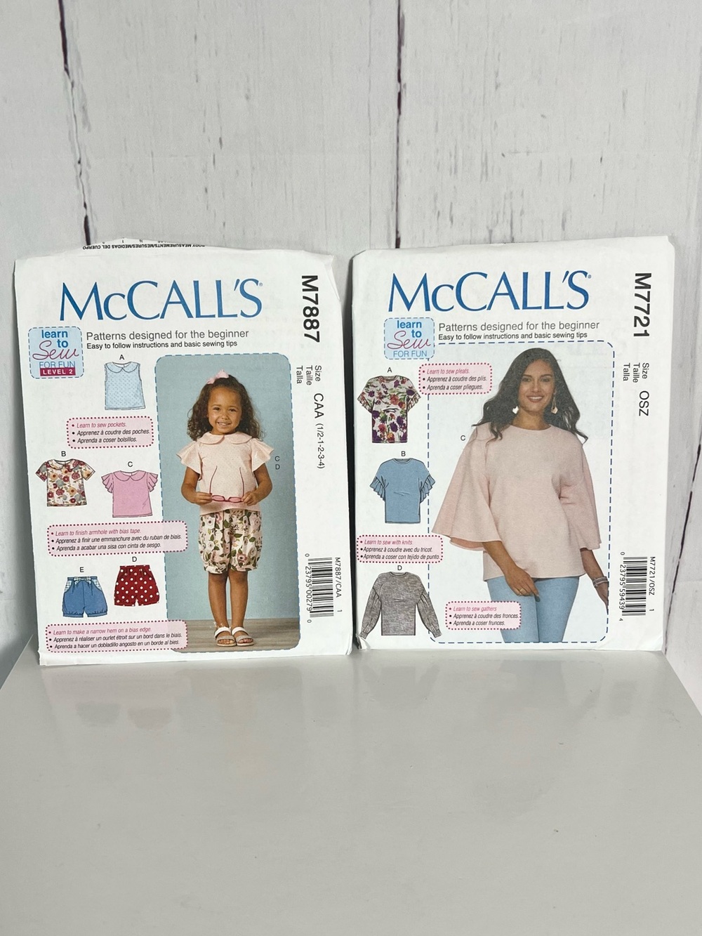 McCalls Sewing Pattern Lot M7721 Women Knit Top M7887 Toddler Set Uncut Learn Se